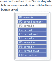 police identique dans le traitement de texte et la fenêtre de prédiction.