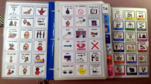 Carnet avec de nombreux pictogrammes triés