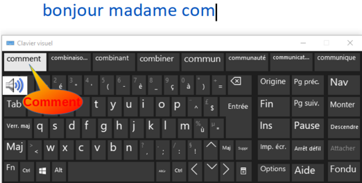 Keyspeaker - retour vocal au survol des touches du clavier visuel de Windows