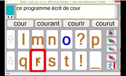 Petit Phraseur - Logiciel de communication alphabétique avec lettres agrandies, et aide vocale