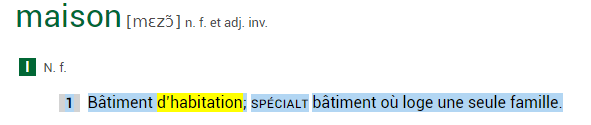 définition du mot - maison