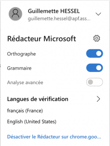 Illustration des réglages.