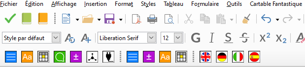 barre d'outils mathématiques libre office collège du Cartable fantastique