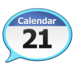 Logp de l'application : bulle avec l'inscription Calendrier 21