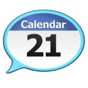 Logp de l'application : bulle avec l'inscription Calendrier 21