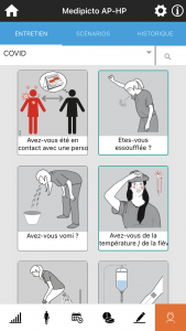 Medipicto : questions possibles en lien avec la covid