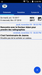 Parle-moi propose une interface de calendrier accessible
