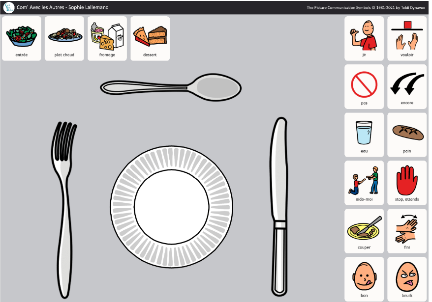 set de table capture d'écran