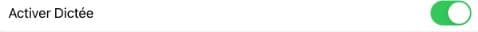 Activer la dictée sous iOS - Menu réglages - Général - Clavier - Activer la dictée