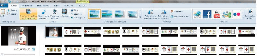 Ajout des photos dans le projet Windows Movie Maker
