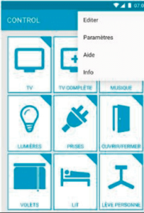 Application Contrôl by BJ Live - accès au menu « Edition »
