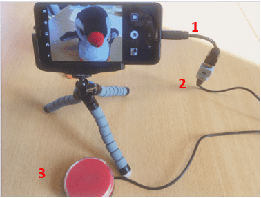 Branchement d’un contacteur correspondant à la touche déclencheur sur appareil Android