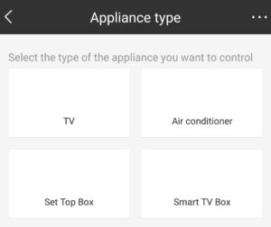 Choix de l'appareil à contrôler