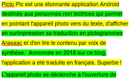 Colorisation des lignes avec alternance en deux couleurs et interligne 1,5