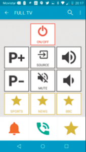 Contrôle de l’environnement depuis un smartphone Android (page TV)