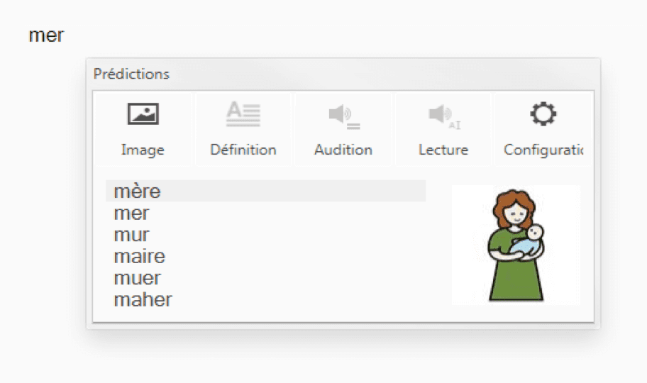 Exemple d'une prédiction pictographique