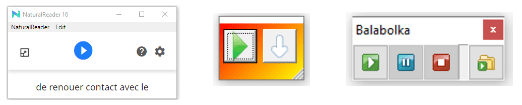 Fenêtre ou boutons flottants - Natural Reader, Copie Parle, Balabolka.