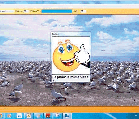 Fin de vidéo - Relire la vidéo (démarrage manuel) ou passer à la vidéo suivante (démarrage automatique)