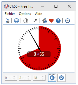 Free Timer - décompte exprimé en minutes, secondes et disque de couleur