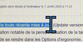 Incidence de la taille sur les curseurs secondaires