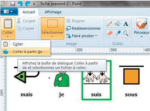 Insertion des images dans Paint