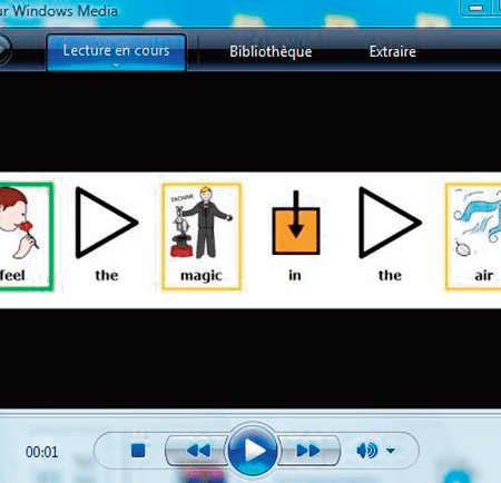 Karaoké en pictogrammes (fichier WMV-Windows Média Vidéo)