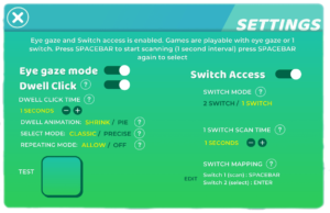 L'écran de configuration des moyens d'accès
