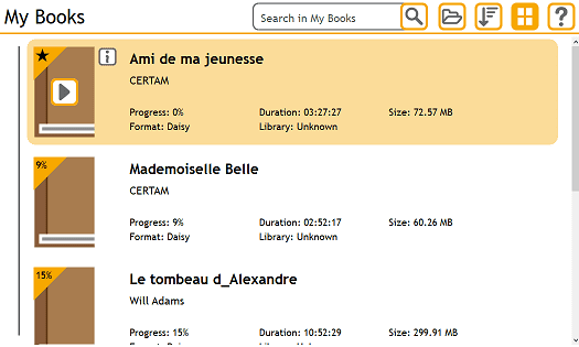 Navigation dans les chapitres d’un livre