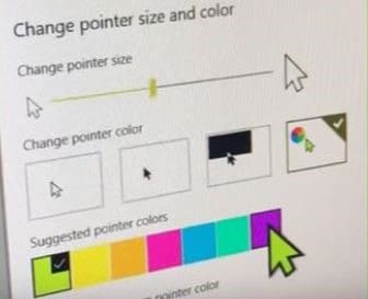 Nouveaux curseurs agrandis et colorés sous Windows 10