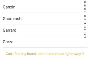 Option d’apprentissage de la télécommande