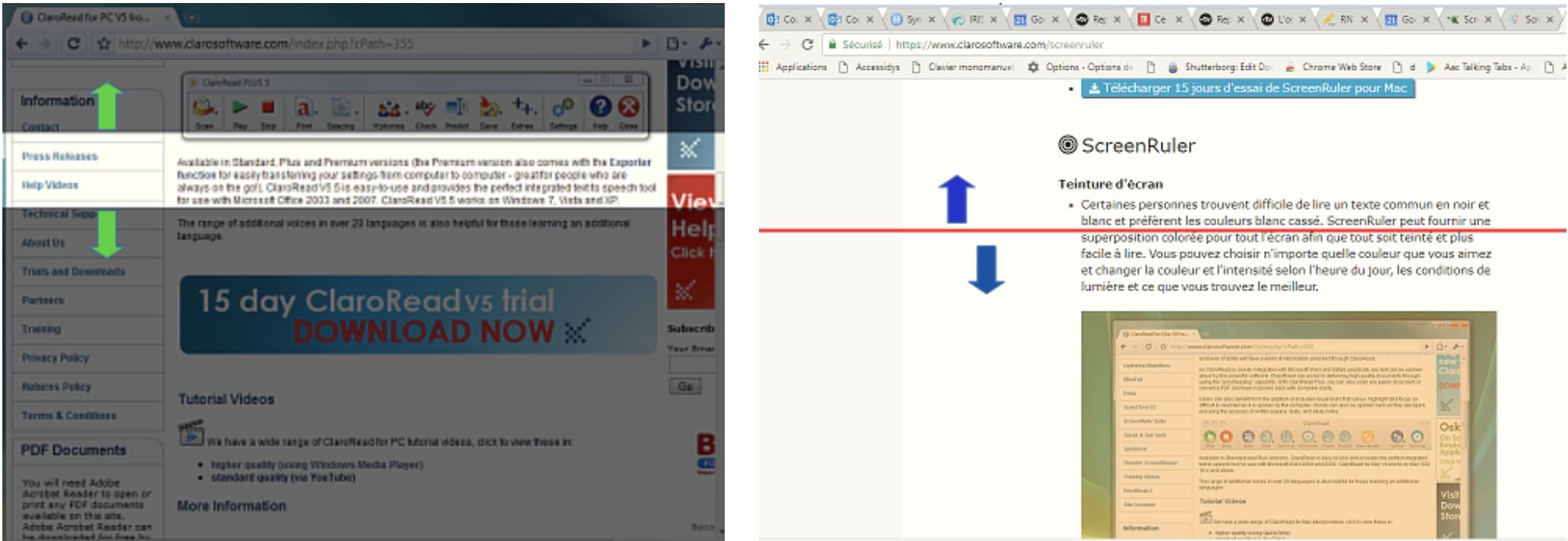 Screen Ruler (Claro Software) - masque de lecture et ligne pleine