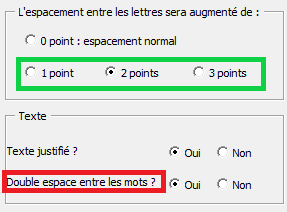 Studys et Ruban Word du Cartable Fantastique : espacement entre les lettres et double espace entre les mots
