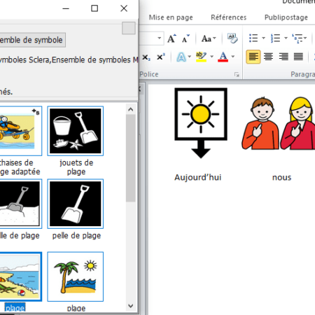 insertion de pictogrammes dans un traitement de texte