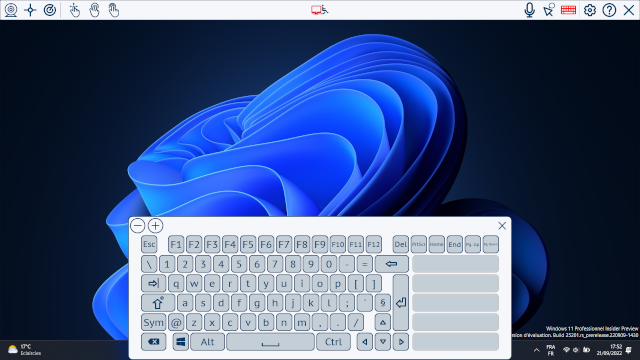 Le clavier virtuel intégré
