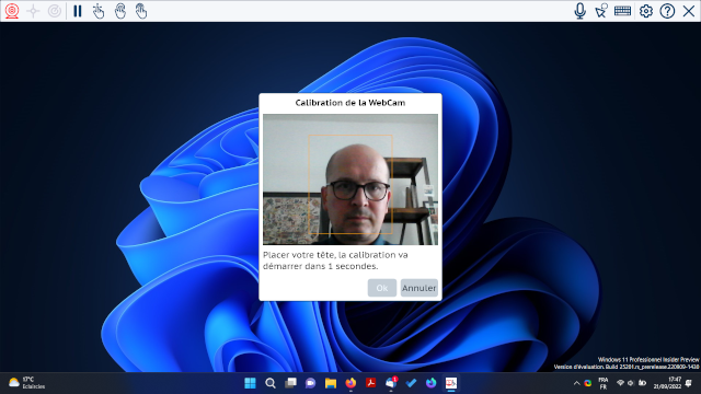 Calibration de la souris mains libres
