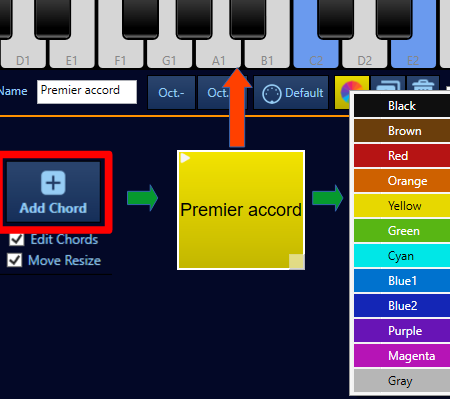 EyePlayChords permet la création d’un bloc d’accord musical