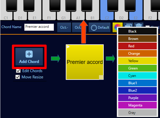 EyePlayChords permet la création d’un bloc d’accord musical