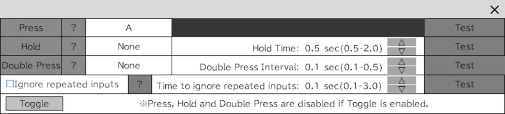 Les différentes actions possibles associables à un contacteur