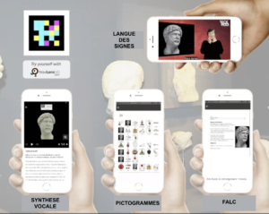 4 écrans de l'application Navilens Gos