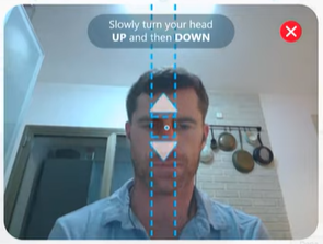 Homme faisant de lents mouvements de tête de haut en bas