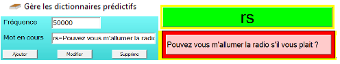 Abréviation RS associée à la question "pouvez-vous allumer la radio svp ?"