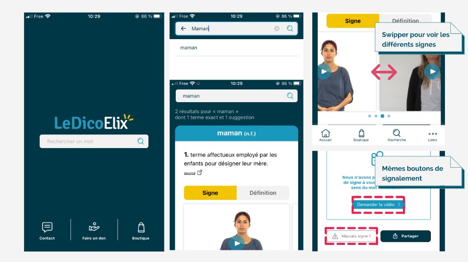 Utilisation de l'application Elix