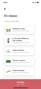 Exemple de séquence proposée dans le magasin