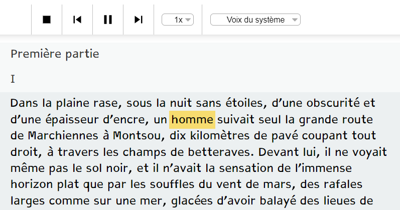 Thorium Reader : mot surligné