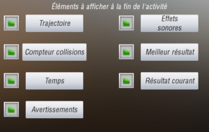 Un écran affiche les score en fin de partie