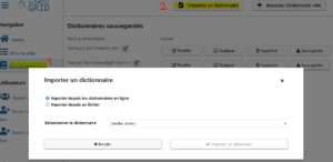 Importer un dictionnaire