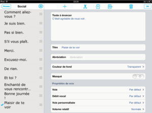 Configuration du bloc "Phrases"