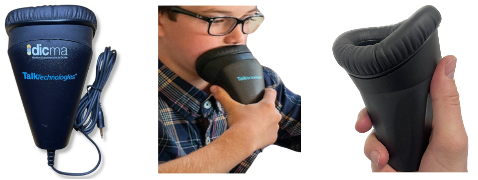 Le micro Silence s’utilise à une main, préhension stabilisée par le pouce d’un côté et les autres doigts sur l’autre face.