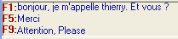 Touches de fonction et phrases fréquentes