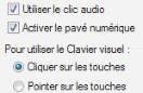 Pavé numérique du clavier visuel